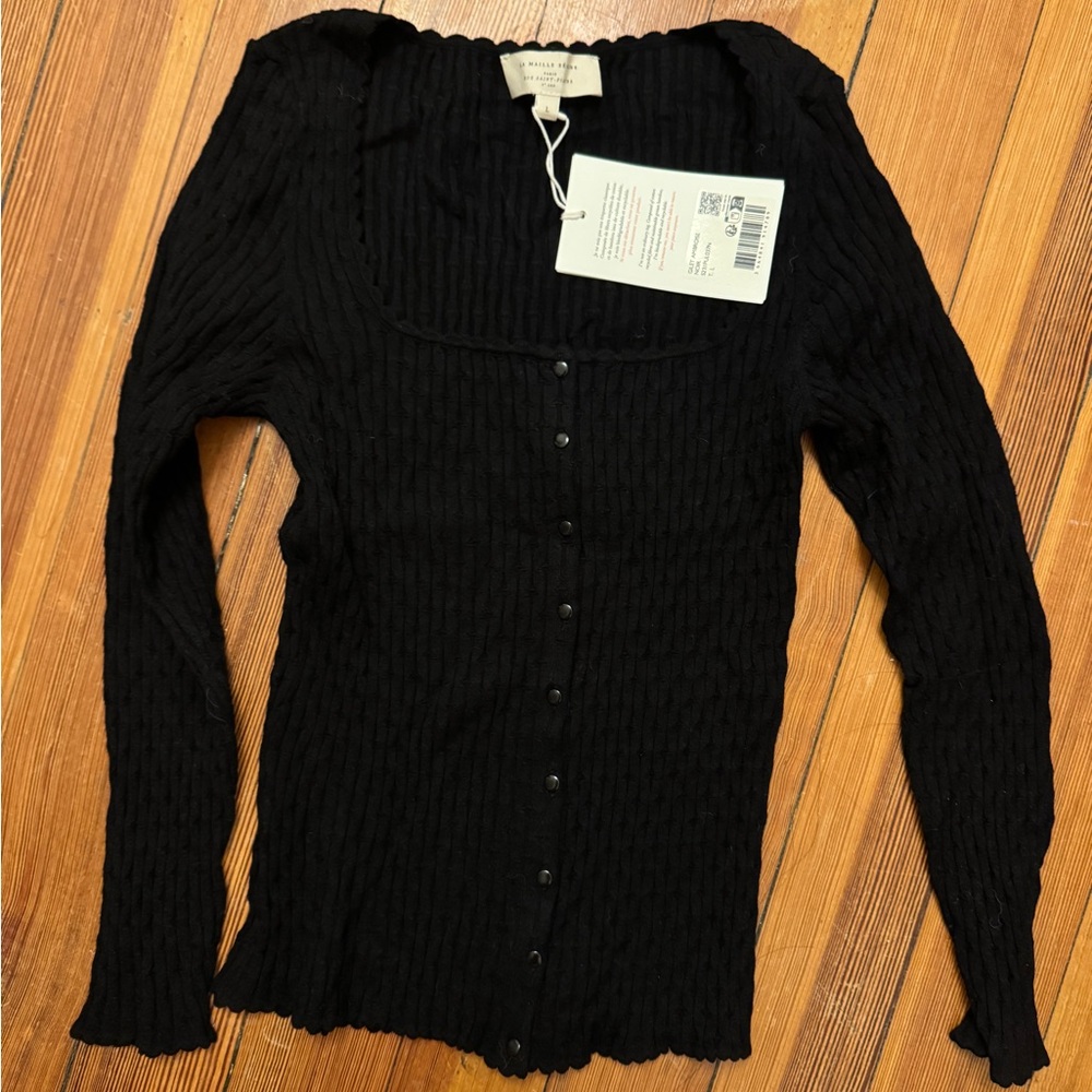 Sézane NWT Ambroise Cardigan in Black Size L - Picture 5 of 6